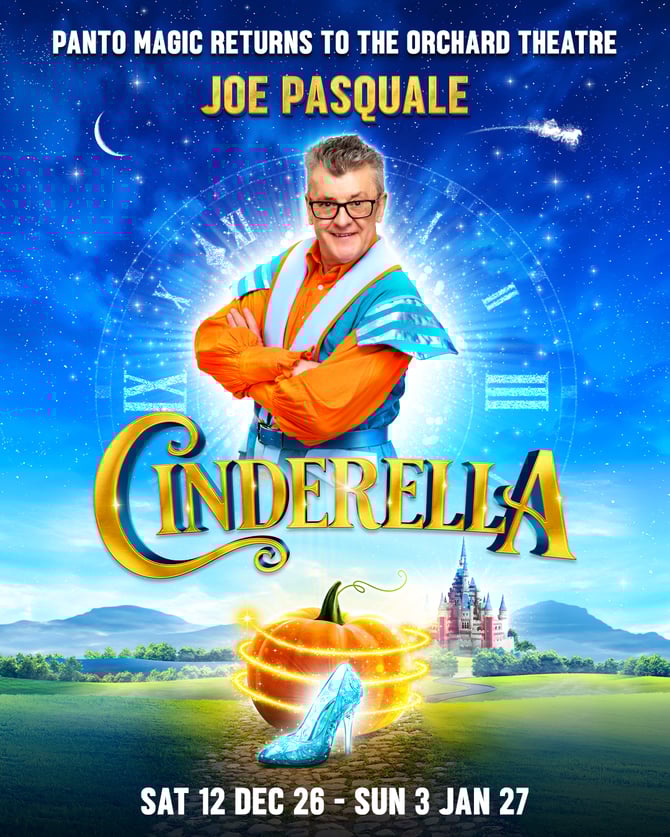 Panto magic returns to The Orchard Theatre as Joe Pasquale stars in Cinderella. Join us from Sat 12 Dec 2026 - Sun 3 Jan 2027.